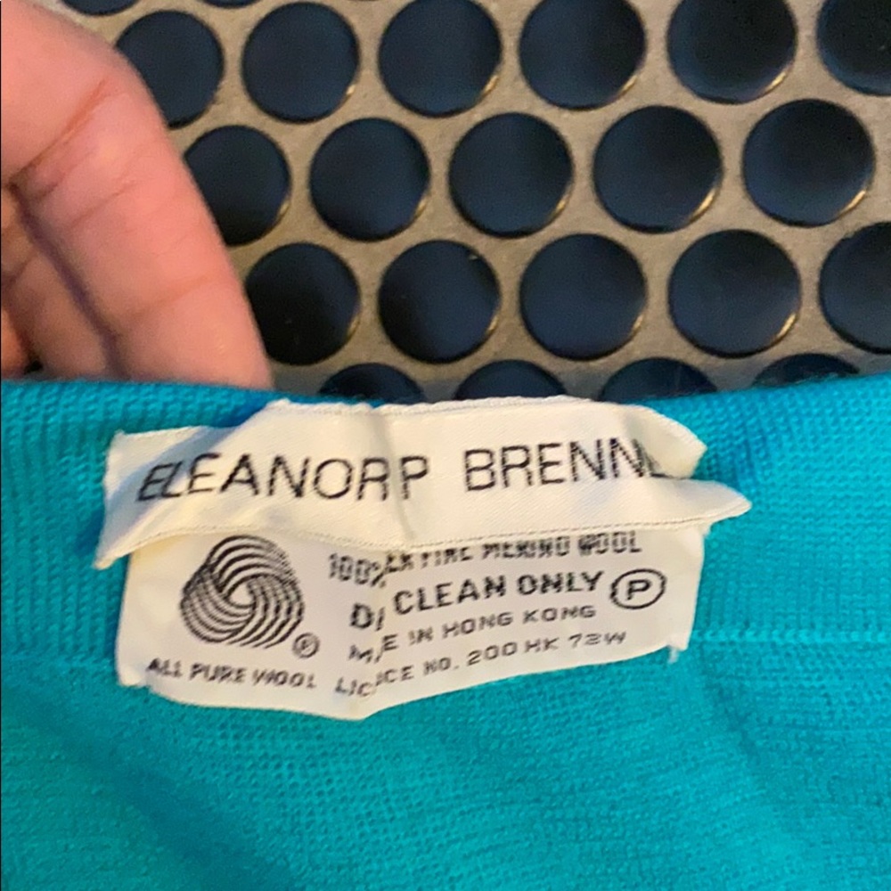 Vintage turquoise merino wool pleated mini skirt s - Picture 2 of 3
